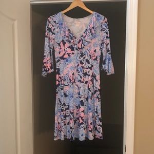 Lilly Pulitzer Stirling Dress in Bright Navy “Amore Please”, Size Small.